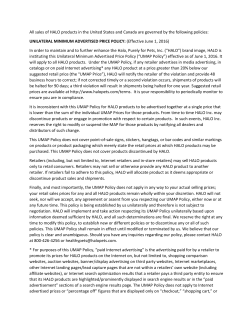 All sales of HALO products in the United States and Canada are