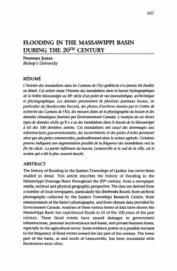 flooding in the massawippi basin during the 20th century