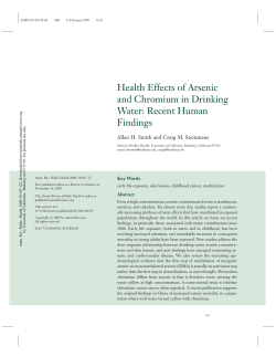 Health Effects of Arsenic and Chromium in Drinking Water: Recent