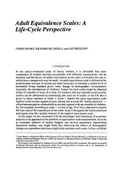 Adult Equivalence Scales: A Life-Cycle Perspective