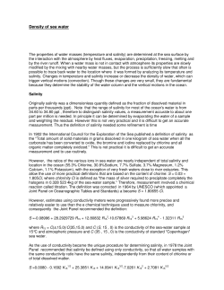 Density of sea water