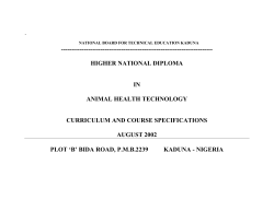 hnd animal health - Yaba College of Technology