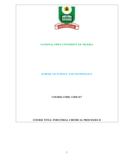 Industrial Chemical Processes II - National Open University of Nigeria