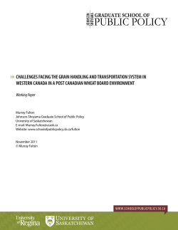 challenges facing the grain handling and transportation system in