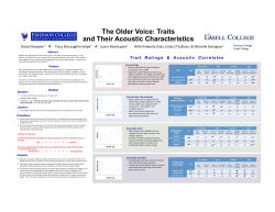 The Older Voice: Traits and Their Acoustic Characteristics
