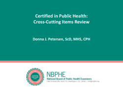 CPH Exam Cross-Cutting Items