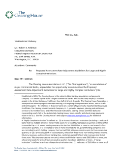 TCH Letter to FDIC on Assessment Adjustments