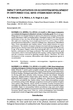 impact of plantation on ecosystem development in disturbed