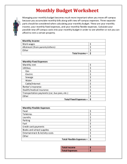 Monthly Budget Worksheet