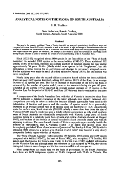 ANALYTICAL NOTES ON THE FLORA OF SOUTH AUSTRALIA