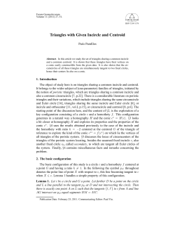 Triangles with Given Incircle and Centroid