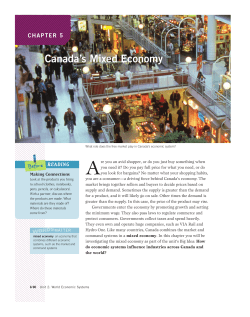 Canada`s Mixed Economy CHAPTER 5