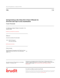 Interpretation at the Tokyo War Crimes Tribunal: An