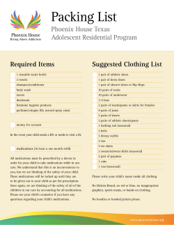 Packing List - Phoenix House