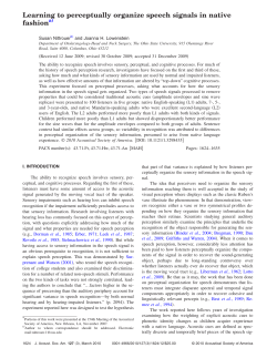 Learning to perceptually organize speech signals in native fashion