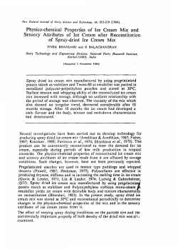 Physico-chemical Properties of Ice Cream Mix and