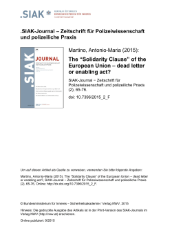 Solidarity Clause - Bundesministerium f&uuml;r Inneres