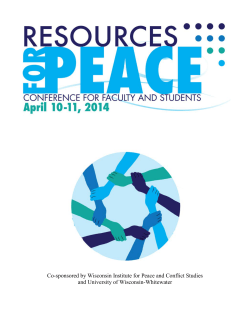 Co-sponsored by Wisconsin Institute for Peace and Conflict Studies