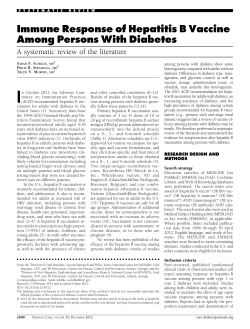 Immune Response of Hepatitis B Vaccine Among