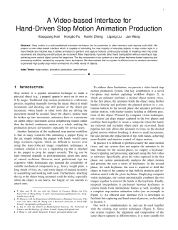 A Video-based Interface for Hand-Driven Stop Motion Animation