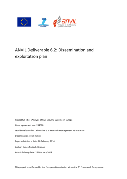 ANVIL Deliverable 6.2: Dissemination and exploitation plan