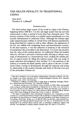 Death Penalty in Traditional China, The