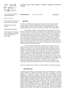 Fashion Style and Design: Symbolic Meaning Aesthetic Values