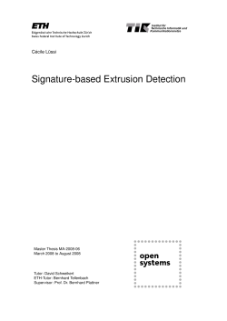 Signature-based Extrusion Detection - ETH E-Collection
