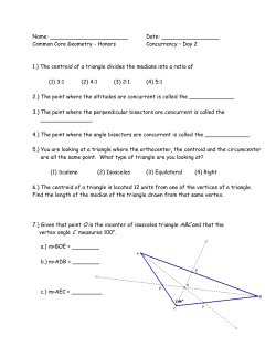 Common Core Geometry - Honors Concurrency &ndash; Day 2 1.) The