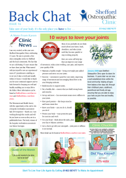 Newsletter 16 &ndash; 10 ways to love your joints