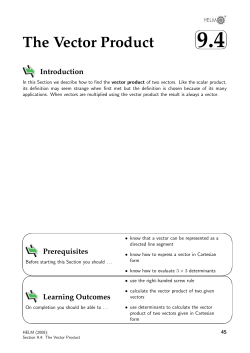 The Vector Product