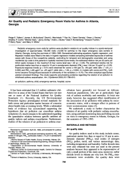 Air Quality and Pediatric Emergency Room Visits for Asthma in
