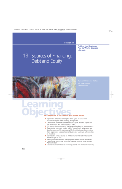 13 Sources of Financing: Debt and Equity