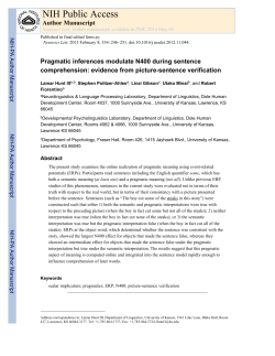 Pragmatic inferences modulate N400 during sentence