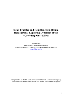 Social Transfer and Remittances in Bosnia