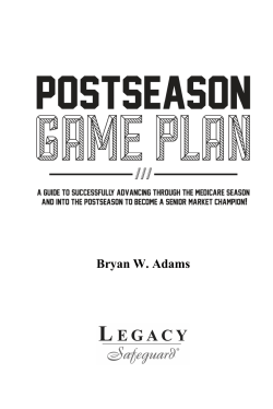 Bryan W. Adams - Postseason Game Plan