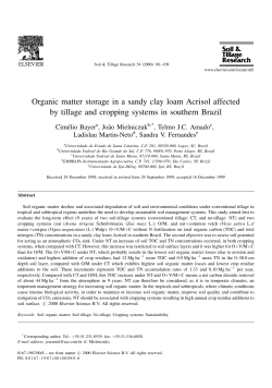 Organic matter storage in a sandy clay loam Acrisol affected by