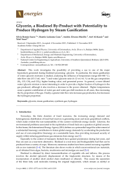 Glycerin, a Biodiesel By-Product with Potentiality to Produce