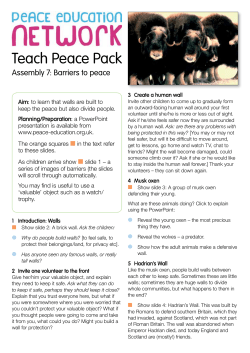 Teach Peace Pack - Assembly 7: Barriers to peace