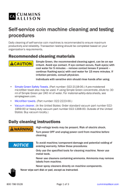 Money Machine Operator`s Guide