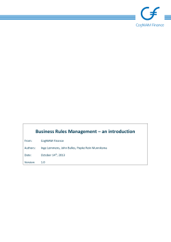 Business Rules Management - an introduction