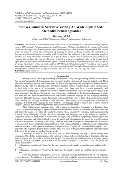 Suffixes Found In Narrative Writing At Grade Eight of SMP Methodist