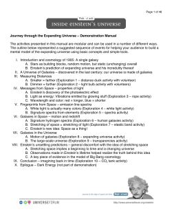 Journey through the Expanding Universe – Demonstration Manual