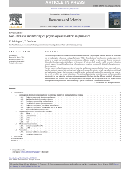 Non-invasive monitoring of physiological markers in primates