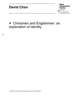 David Chan Chinamen and Englishmen: an exploration of