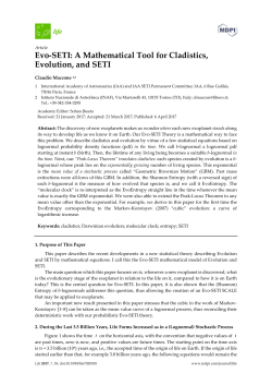 Evo-SETI: A Mathematical Tool for Cladistics, Evolution, and