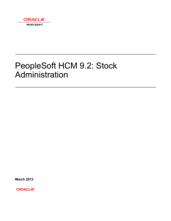 PeopleSoft HCM 9.2: Stock Administration