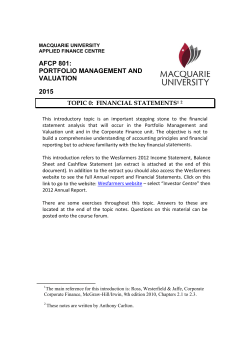 afcp 801: portfolio management and valuation 2015