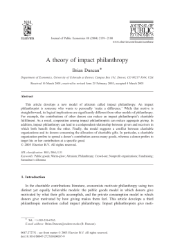 A theory of impact philanthropy