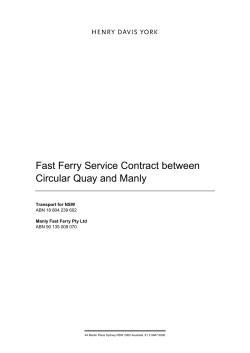 Manly Fast Ferry Contract